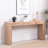 Rustic Wood Console Table With Natural Log Accents, Entryway Table, Narrow Sofa Table, Hallway Accent Table, Modern Farmhouse Style - Natural