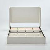 Carmen - Minimalist Upholstered Wingback Bed Frame With High Headboard
