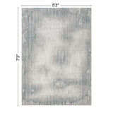 Geometrix - 5'3" X 7'3" Area Rug, Geometric 3D Effect - Ivory / Gray