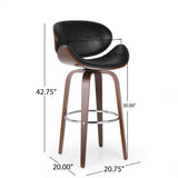 Lumos - Mid Century Modern Upholstered Swivel Barstool