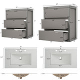 Double Sinks Bathroom Vanity Set With 2 Ceramic Basins