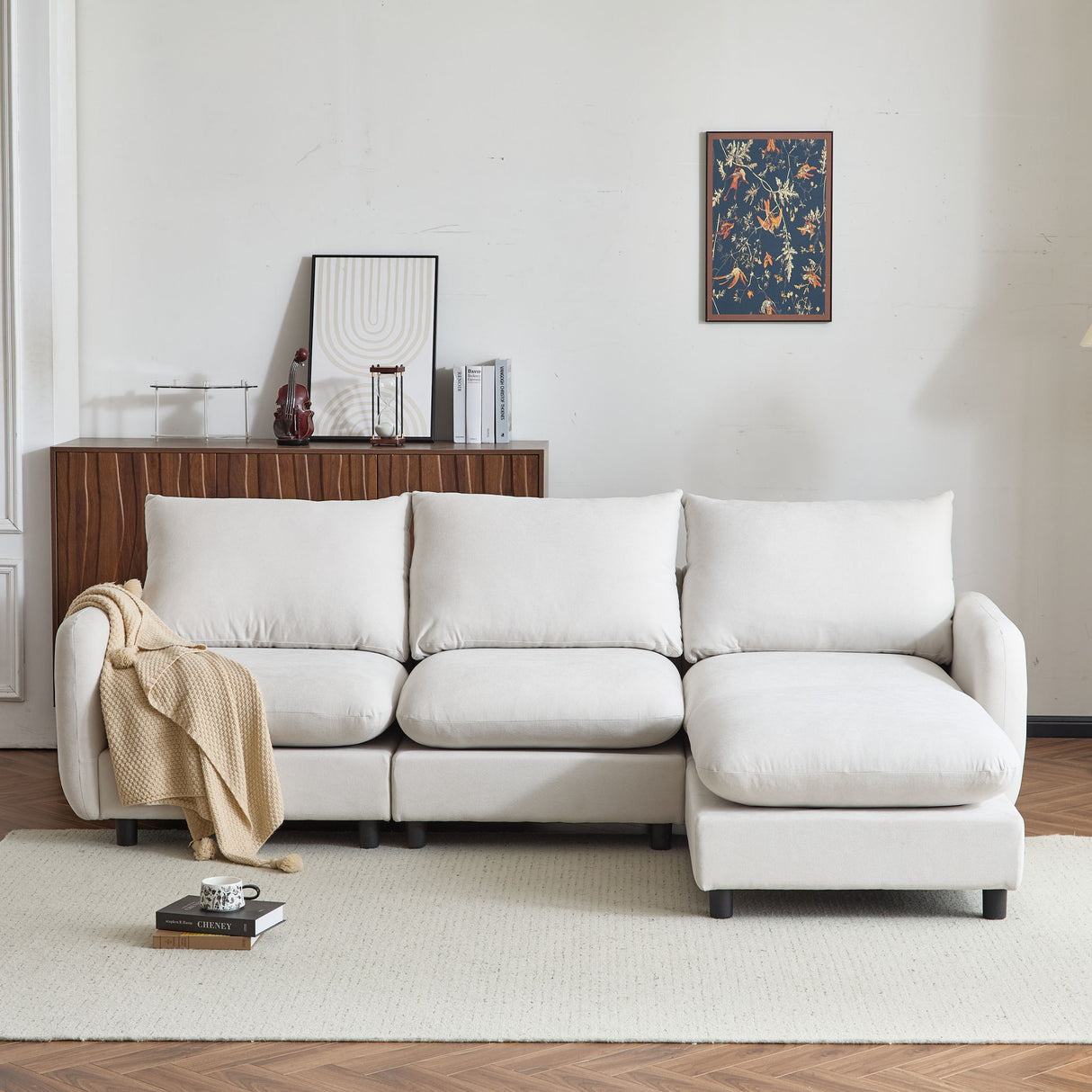 Oversize Modular Free Combination Sectional Sofa Couch With Ottoman For Living Room