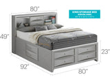 Modern Design Storage Bed With Bookcase Headboard