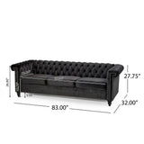 Chesterfield Style 3 Seater Sofa With Deep Button Tufting