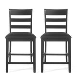 Farmhouse Upholstered Wood Counter Stools