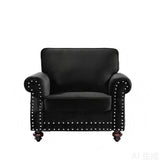 Upholstered Accent Armchair With Turned Legs For Living Room