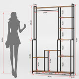 Large Plant Stand Indoor With Grow Light, Tall Plant Shelf, 8 Tiered Heavy Duty Metal Plant Stand, Square Flower Stand Display Rack For Living Room - Walnut / Black