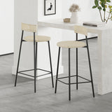 Boho Style Handwoven Paper Rope Counter Stools (Set of 2)