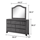 Sophia - Tufted Mirror - Gray
