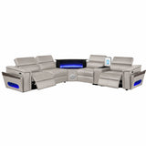 Nova - Sectional With Bluetooth Speaker, LED And Lifting Wine Cabinet