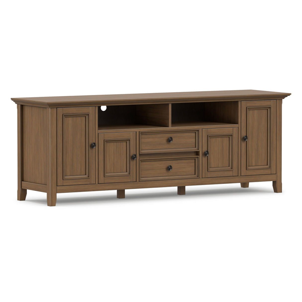 Amherst - Wide TV Media Stand - Rustic Natural Aged Brown