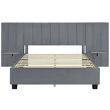 Upholstered Platform Bed With Big Headboard