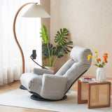 Adjustable Swivel Lounge Chair With 360 Degree Rotating Seat And Headrest Support