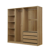 Doorless Storage Wardrobe For Dedroom With Shelves And 3 Drawers