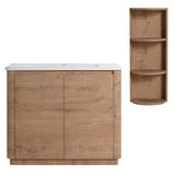 Freestanding Bathroom Vanity With Sink, 2 Soft Close Doors & Storage Rack