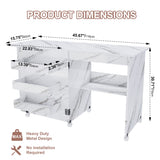 4 In 1 Folding Sewing Table With Lockable Wheels, Multi Functional Craft Station - White