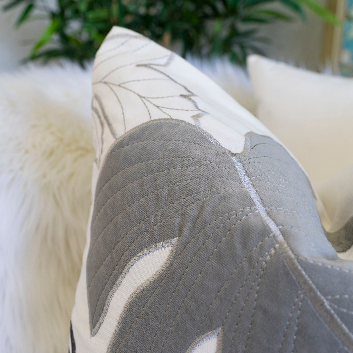 Autumn Vibes Leaf Accent Pillow