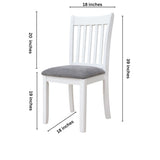 Modern Dining Chair, Wooden Back, Cushion Seats (Set of 2)