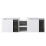 Wall Mounted Bathroom Vanity With Sink, Soft Close Doors, Cabinet & Half Door