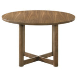 Graham - Round Dining Table With X Cross Base - Walnut