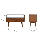 Solid Wood Curved Media Unit