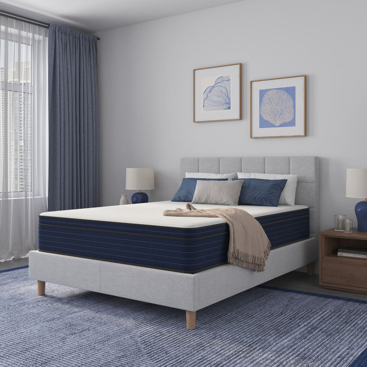 12" Medium Firm Euro Top Hybrid Cooling Gel Infused Pocket Spring And Memory Foam Mattress