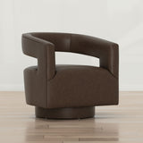 Swivel Accent Chair With Geometric Backrest