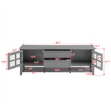 TV Stand, Entertainment Center With Dual Drawers And Hidden Storage, Cabinet With Soft Closing Doors And Sleek Panel Design