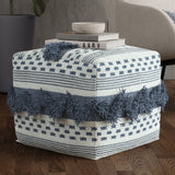 Bowden - Square Pouf Ottoman - Gray