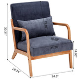 Accent Arm Chair With Pillow Upholstered