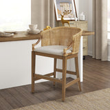 Casual Handcrafted Rattan Counter Stool