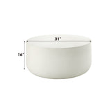 Dustan - Natural Coffee Table - White