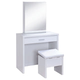 Walsh - Makeup Vanity Table With Mirror And Stool - White