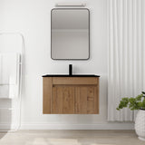 Wall Mounted Bathroom Vanity With Basin And Adjustable Open Shelf