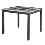 Leoncia - Bar Table And 4 Bar Stools - Espresso / White