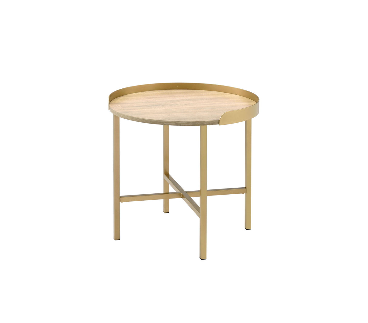 Mithea - End Table - Oak / Gold