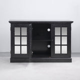 Storage Cabinet With 3 Mirrored Acrylic Doors, Adjustable Shelves