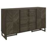 Glenmoor - 3 Drawer Server With 2 Cabinets - Dark Gray