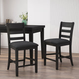 Farmhouse Upholstered Wood Counter Stools