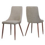 Mid Century Modern Fabric Armless Dining Chair