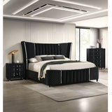 1 Piece Tall Chest Upholstery Textured - Black