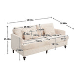 Mid Century Modern Fabric Loveseat Sofa, 2 Seat Upholstered Couch