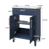 Bathroom Vanity With Integrated Sink, 2 Door Cabinet, Single Sink For Small To Medium Bathrooms