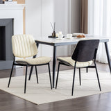 Dining Chairs (Set of 2) Mid-Century Modern Retro Chair With Walnut Bentwood Back Upholstered Seat Metal Legs Adjustable Foot For Kitchen Dining Room Chairs