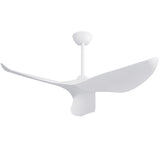 Ceiling Fan Without Light, DC Motor Remote Control Fan For Indoor / Outdoor Use - White