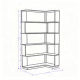 Ox Blood - Red 90Cm L-Shaped Freestanding Corner Bookshelf With Anti Tip Safety, Storage Cabinet For Living Room - Ox Blood Red