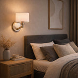 Nebula - Base Wall Lamp With Rotary Switch Shade - Brushed Nickel / Silver / White
