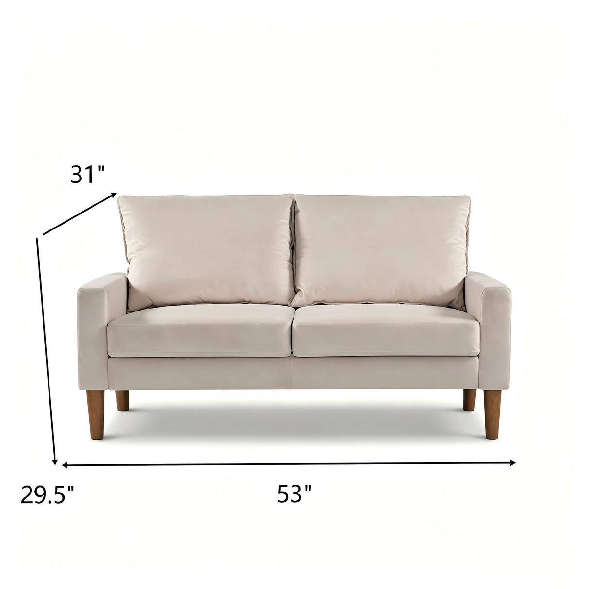 Upholstered Loveseat Sofa, 2 Seater Couch For Living Room Apartment