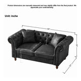 Chesterfield Loveseat, High Tech Fabric Roll Armrest