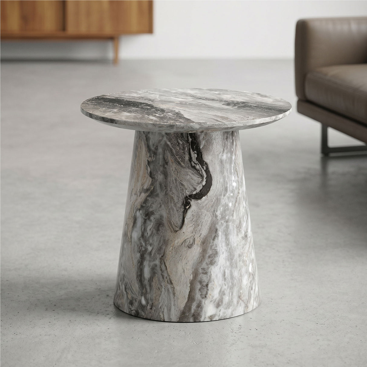 Circular Coffee Table With Adjustable Feet